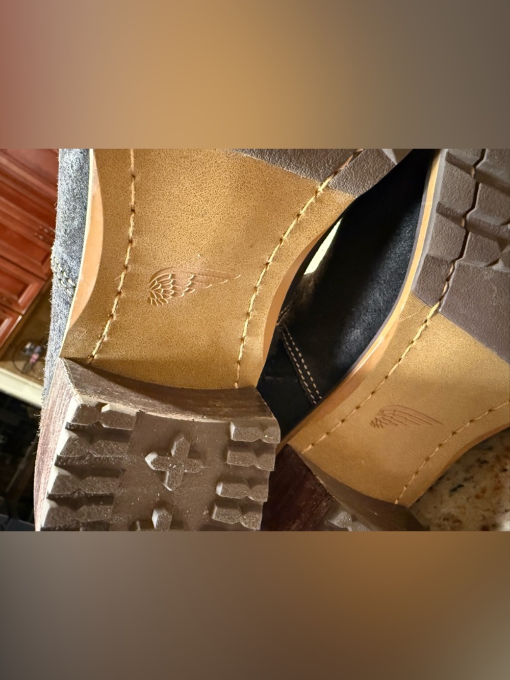 VTG Red Wing Womens 4904 Natasha Boot Size 10B Heritage Brown Suede Block Heel - Picture 15 of 15